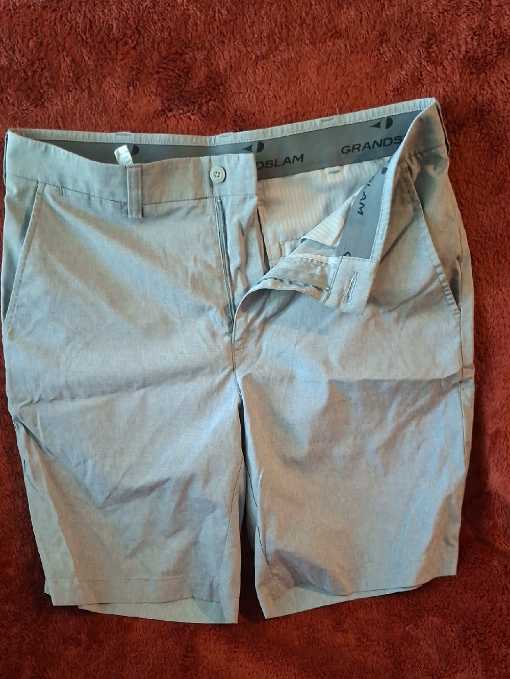 Grand Slam Men's Gray Flat Front Shorts
